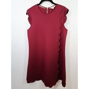 Ted Baker Women's Purple Scalloped Detail Shift Dress In Size 3 med Zip Back EUC